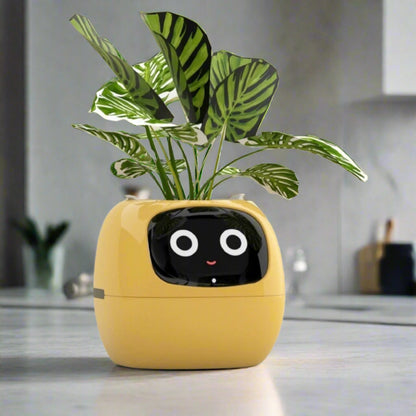 Smart Flowerpots, Smart Pet Planter, Ai Planter, Intelligent Flowerpots, Multiple Expressions,7 Smart Sensors, and Ai Chips Make Raising Plants Easy and Fun for Living Room