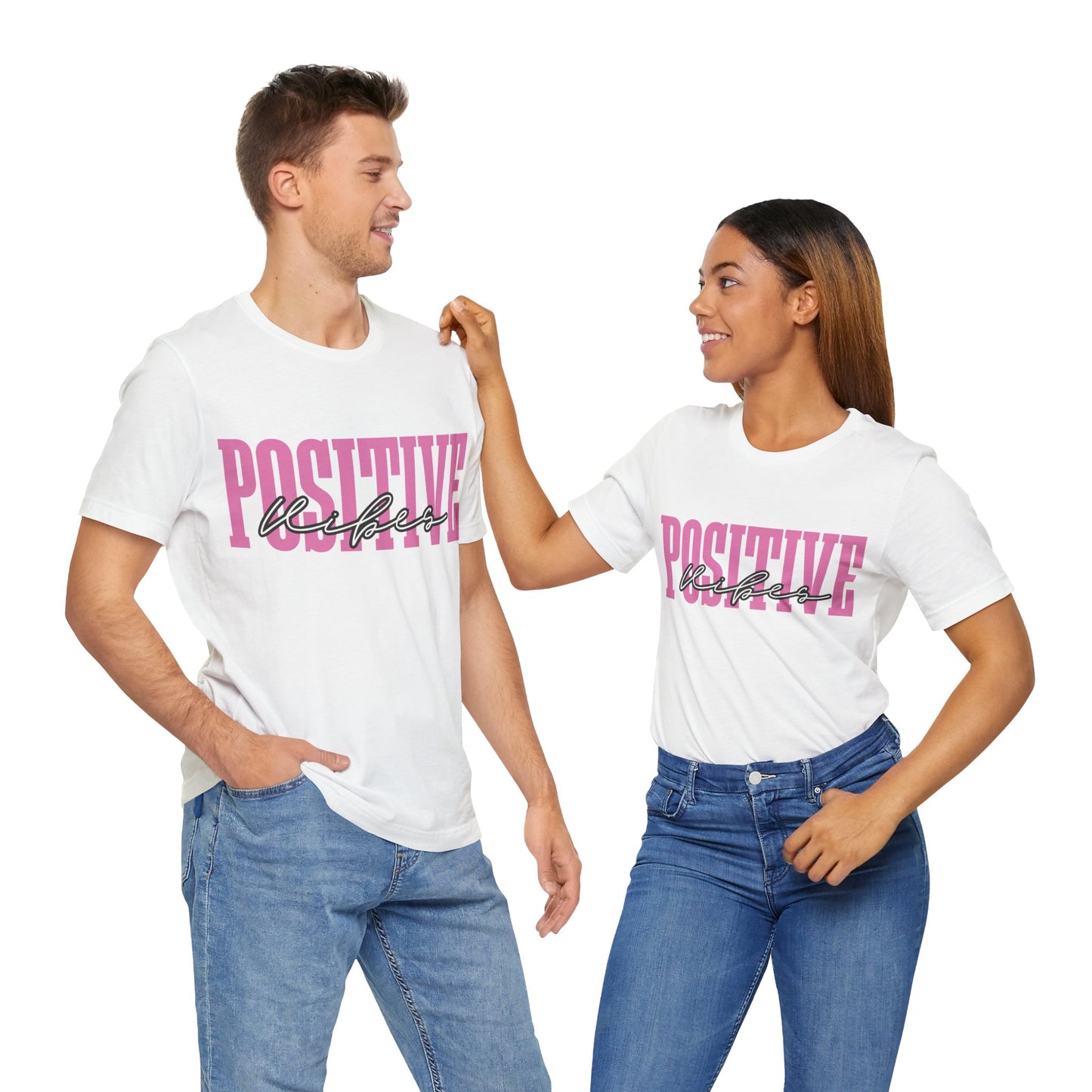 Positive Vibes Unisex Jersey Short Sleeve Tee, Casual T-Shirt, Motivational Shirt, Gift for Friends, Summer Outfit, Positive Energy Tee