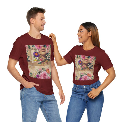 Floral Whimsy Unisex Tee, Bohemian Graphic Shirt, Nature-Inspired Casual Wear, Gift for Flower Lovers, Spring Fashion