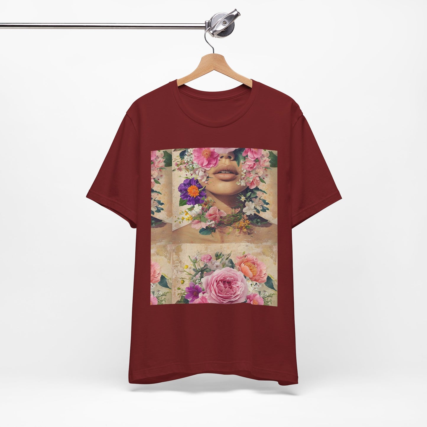 Floral Whimsy Unisex Tee, Bohemian Graphic Shirt, Nature-Inspired Casual Wear, Gift for Flower Lovers, Spring Fashion