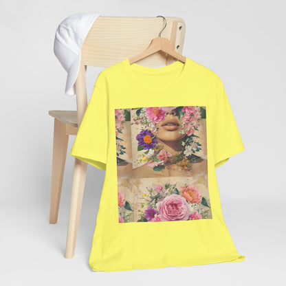 Floral Whimsy Unisex Tee, Bohemian Graphic Shirt, Nature-Inspired Casual Wear, Gift for Flower Lovers, Spring Fashion