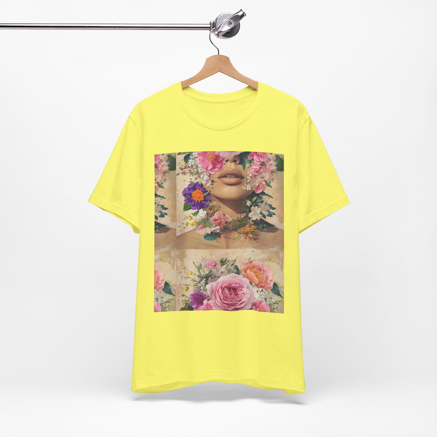 Floral Whimsy Unisex Tee, Bohemian Graphic Shirt, Nature-Inspired Casual Wear, Gift for Flower Lovers, Spring Fashion