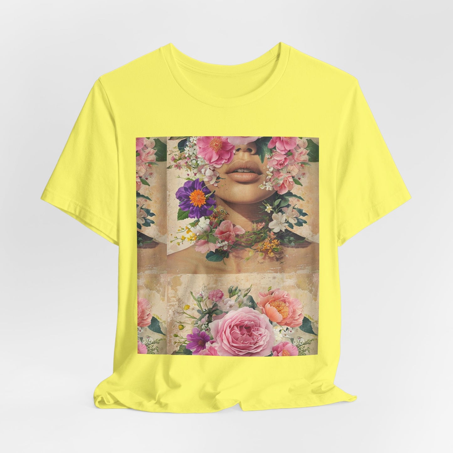 Floral Whimsy Unisex Tee, Bohemian Graphic Shirt, Nature-Inspired Casual Wear, Gift for Flower Lovers, Spring Fashion