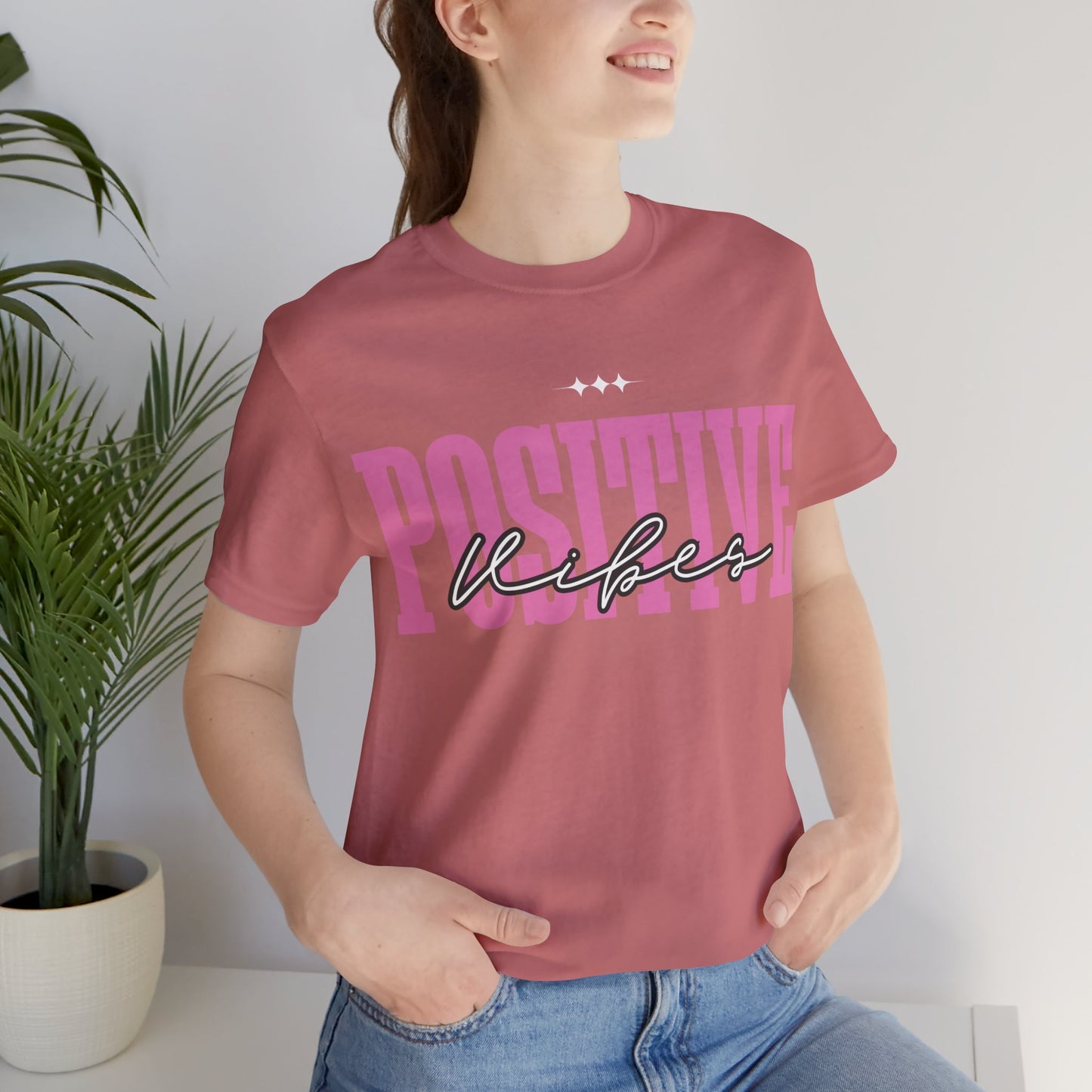 Positive Vibes Unisex Jersey Short Sleeve Tee, Casual T-Shirt, Motivational Shirt, Gift for Friends, Summer Outfit, Positive Energy Tee