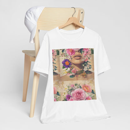 Floral Whimsy Unisex Tee, Bohemian Graphic Shirt, Nature-Inspired Casual Wear, Gift for Flower Lovers, Spring Fashion