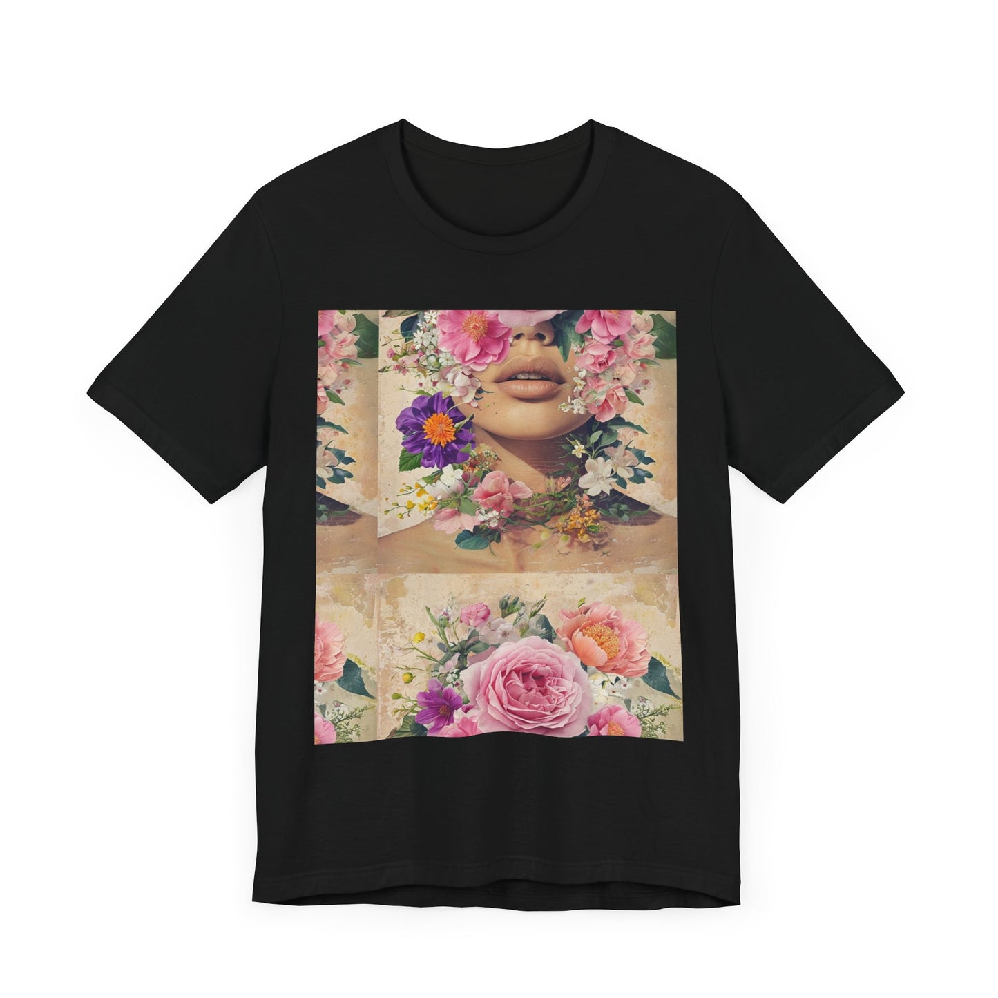 Floral Whimsy Unisex Tee, Bohemian Graphic Shirt, Nature-Inspired Casual Wear, Gift for Flower Lovers, Spring Fashion