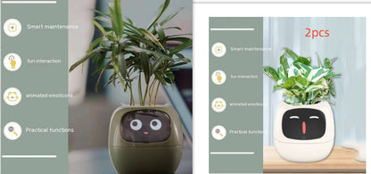 Smart Flowerpots, Smart Pet Planter, Ai Planter, Intelligent Flowerpots, Multiple Expressions,7 Smart Sensors, and Ai Chips Make Raising Plants Easy and Fun for Living Room