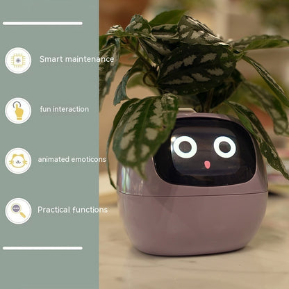 Smart Flowerpots, Smart Pet Planter, Ai Planter, Intelligent Flowerpots, Multiple Expressions,7 Smart Sensors, and Ai Chips Make Raising Plants Easy and Fun for Living Room