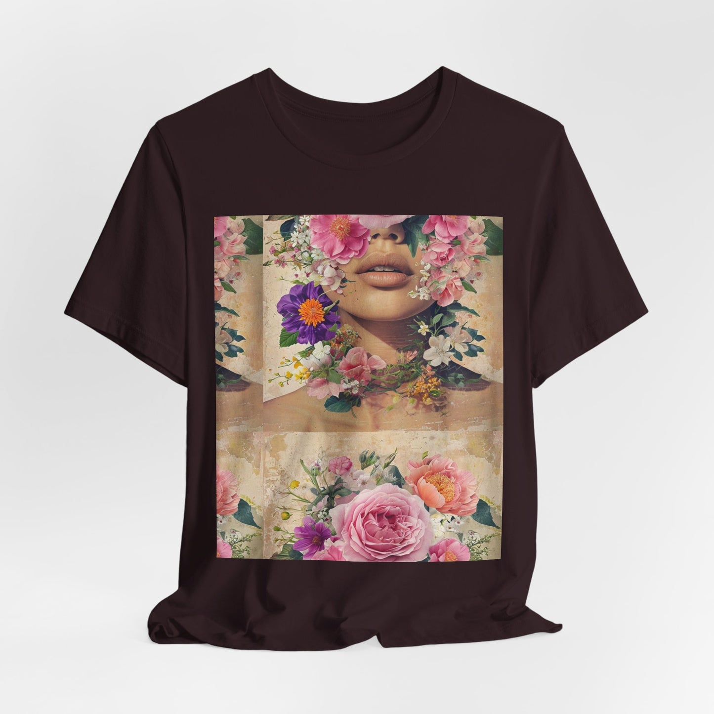 Floral Whimsy Unisex Tee, Bohemian Graphic Shirt, Nature-Inspired Casual Wear, Gift for Flower Lovers, Spring Fashion