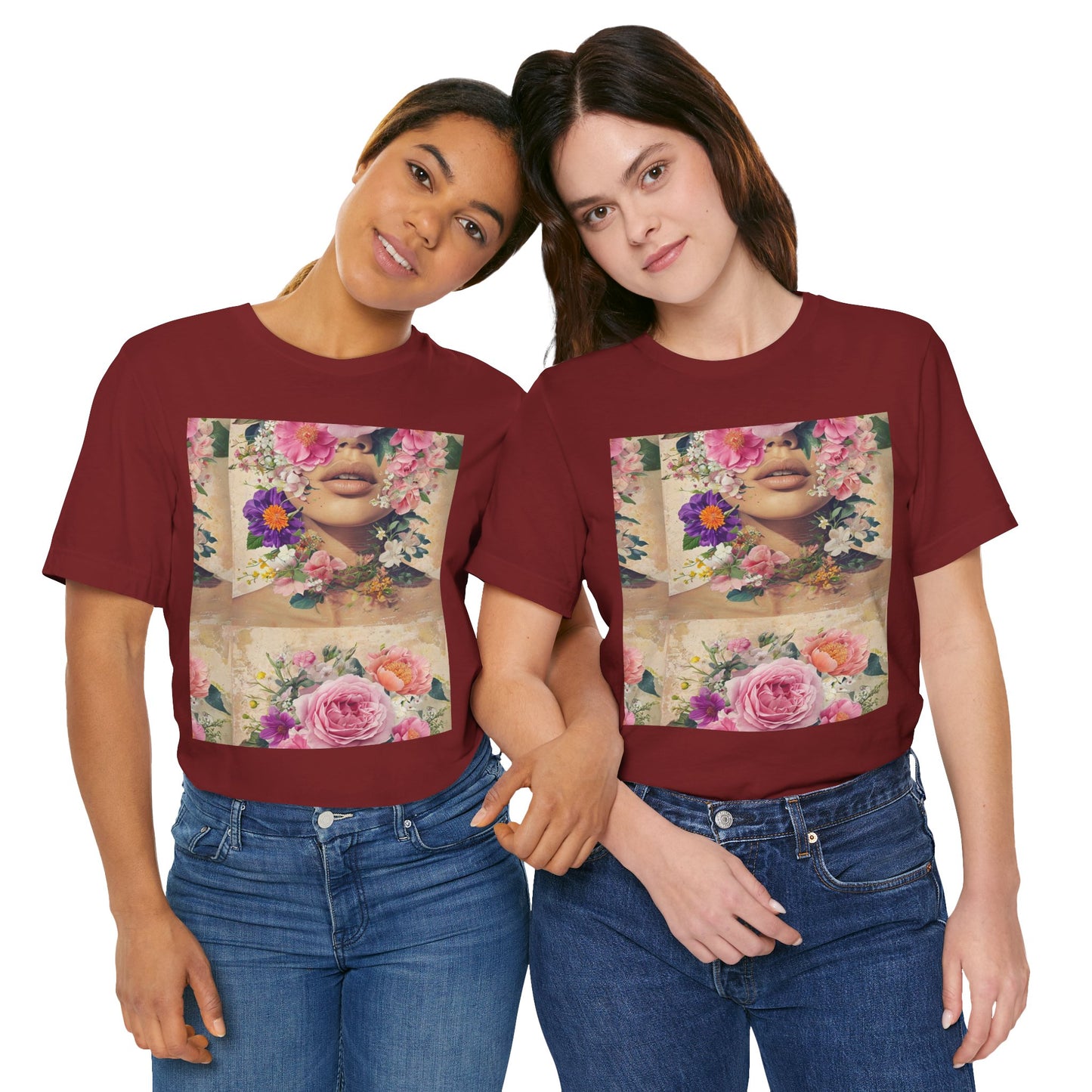 Floral Whimsy Unisex Tee, Bohemian Graphic Shirt, Nature-Inspired Casual Wear, Gift for Flower Lovers, Spring Fashion