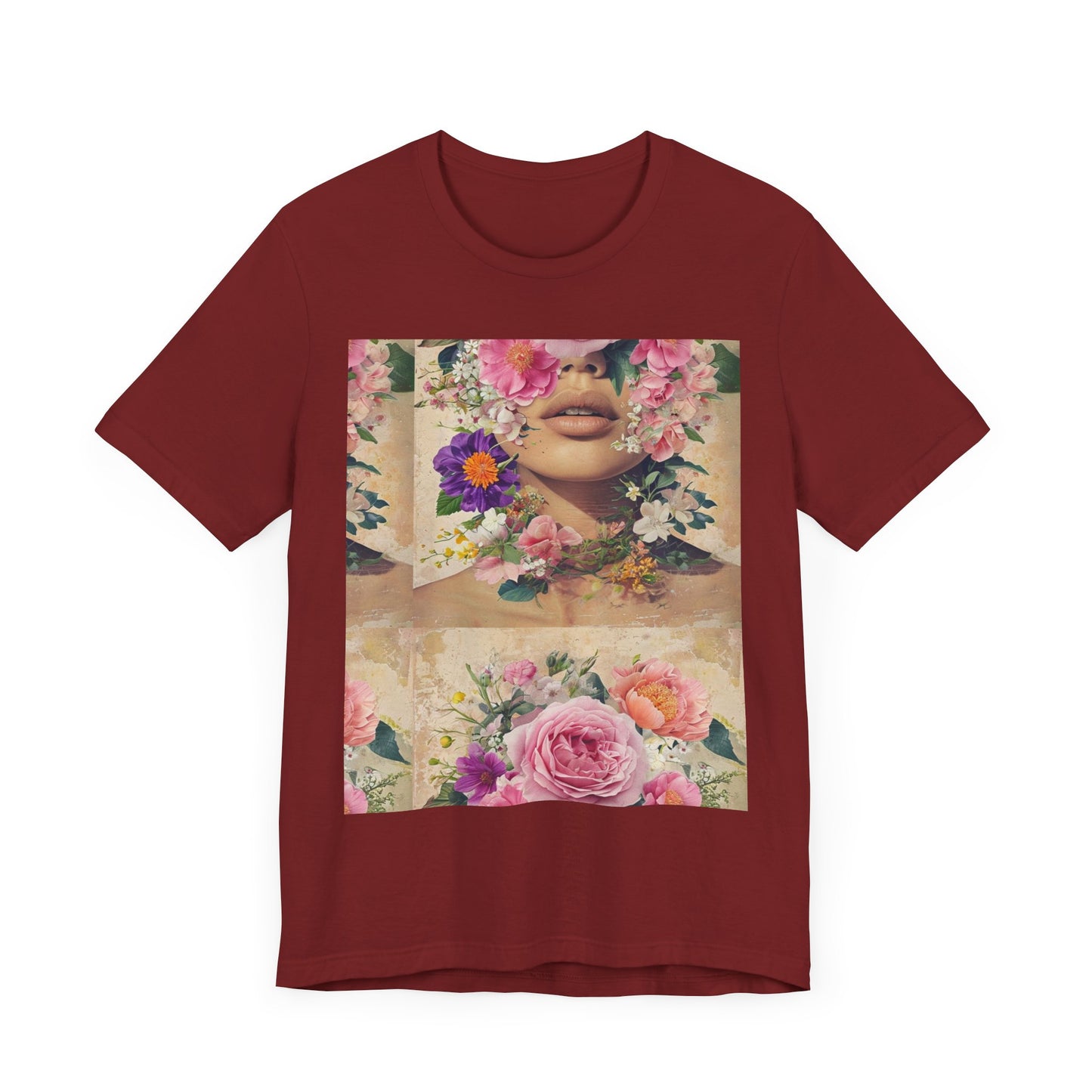 Floral Whimsy Unisex Tee, Bohemian Graphic Shirt, Nature-Inspired Casual Wear, Gift for Flower Lovers, Spring Fashion