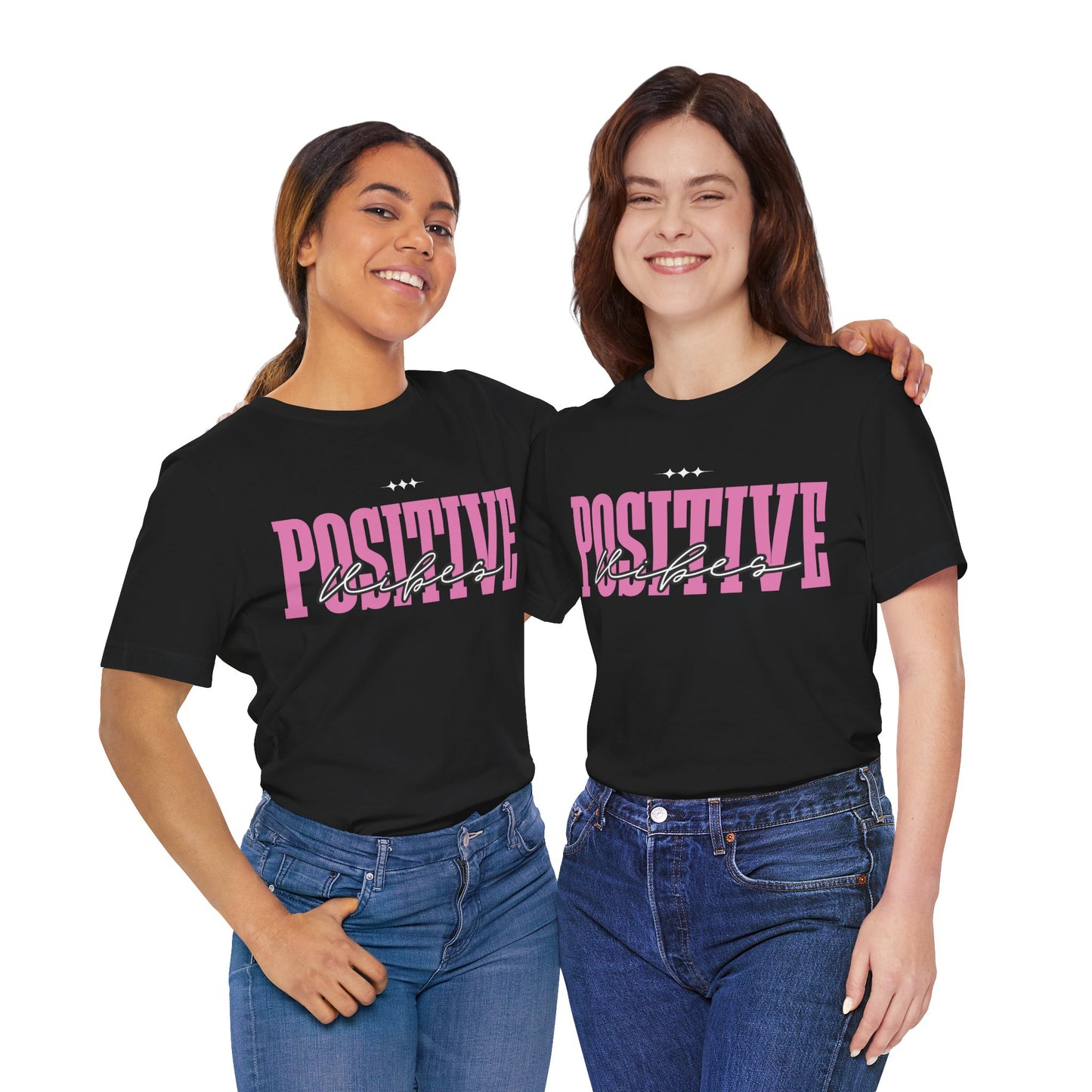 Positive Vibes Unisex Jersey Short Sleeve Tee, Casual T-Shirt, Motivational Shirt, Gift for Friends, Summer Outfit, Positive Energy Tee