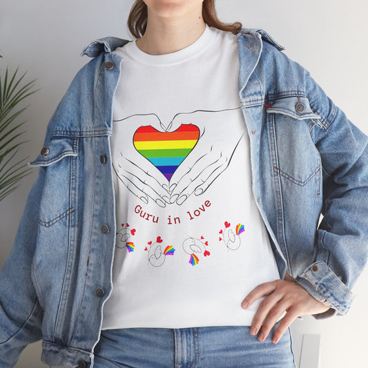 Rainbow Love Unisex Cotton Tee | LGBTQ+ Pride Shirt, Cute Graphic Tee, Gift for Unicorn Lovers, Love Is Love Tee, Summer Casual Wear