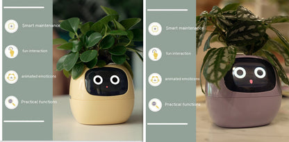 Smart Flowerpots, Smart Pet Planter, Ai Planter, Intelligent Flowerpots, Multiple Expressions,7 Smart Sensors, and Ai Chips Make Raising Plants Easy and Fun for Living Room