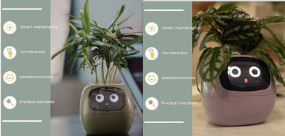 Smart Flowerpots, Smart Pet Planter, Ai Planter, Intelligent Flowerpots, Multiple Expressions,7 Smart Sensors, and Ai Chips Make Raising Plants Easy and Fun for Living Room