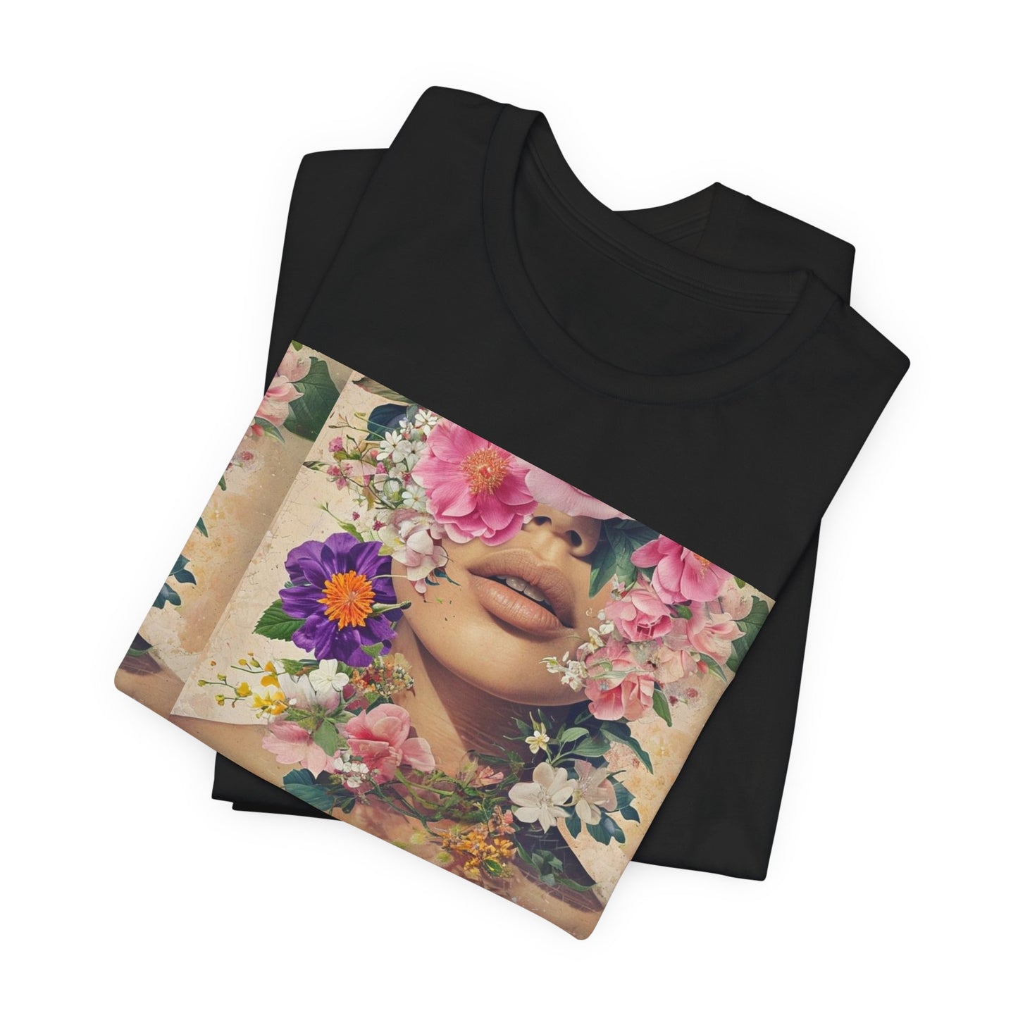 Floral Whimsy Unisex Tee, Bohemian Graphic Shirt, Nature-Inspired Casual Wear, Gift for Flower Lovers, Spring Fashion