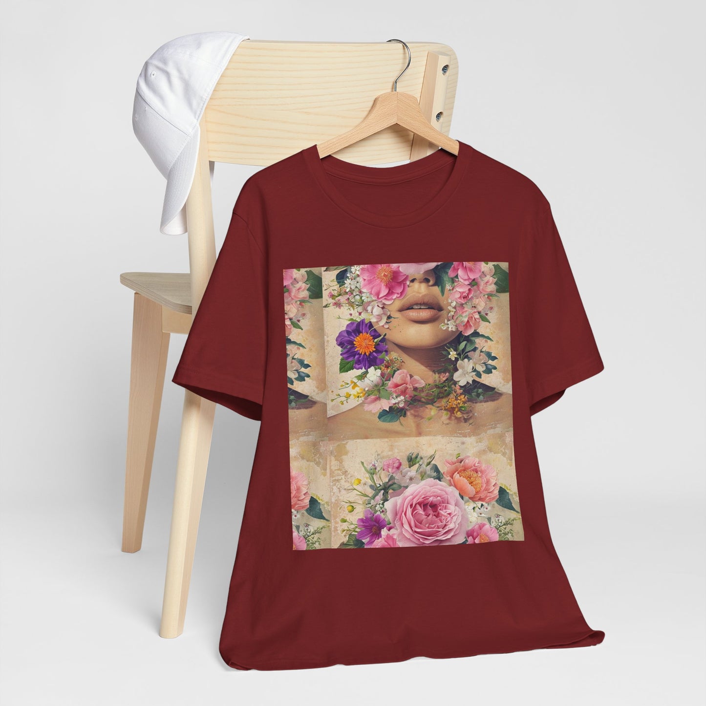 Floral Whimsy Unisex Tee, Bohemian Graphic Shirt, Nature-Inspired Casual Wear, Gift for Flower Lovers, Spring Fashion