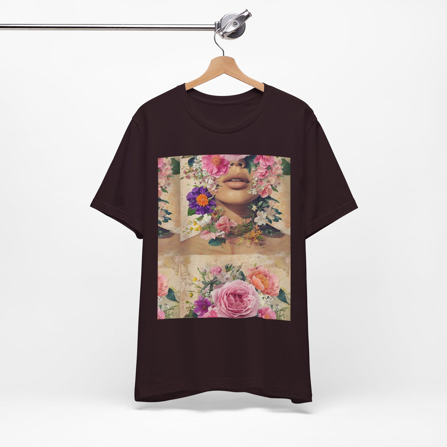 Floral Whimsy Unisex Tee, Bohemian Graphic Shirt, Nature-Inspired Casual Wear, Gift for Flower Lovers, Spring Fashion