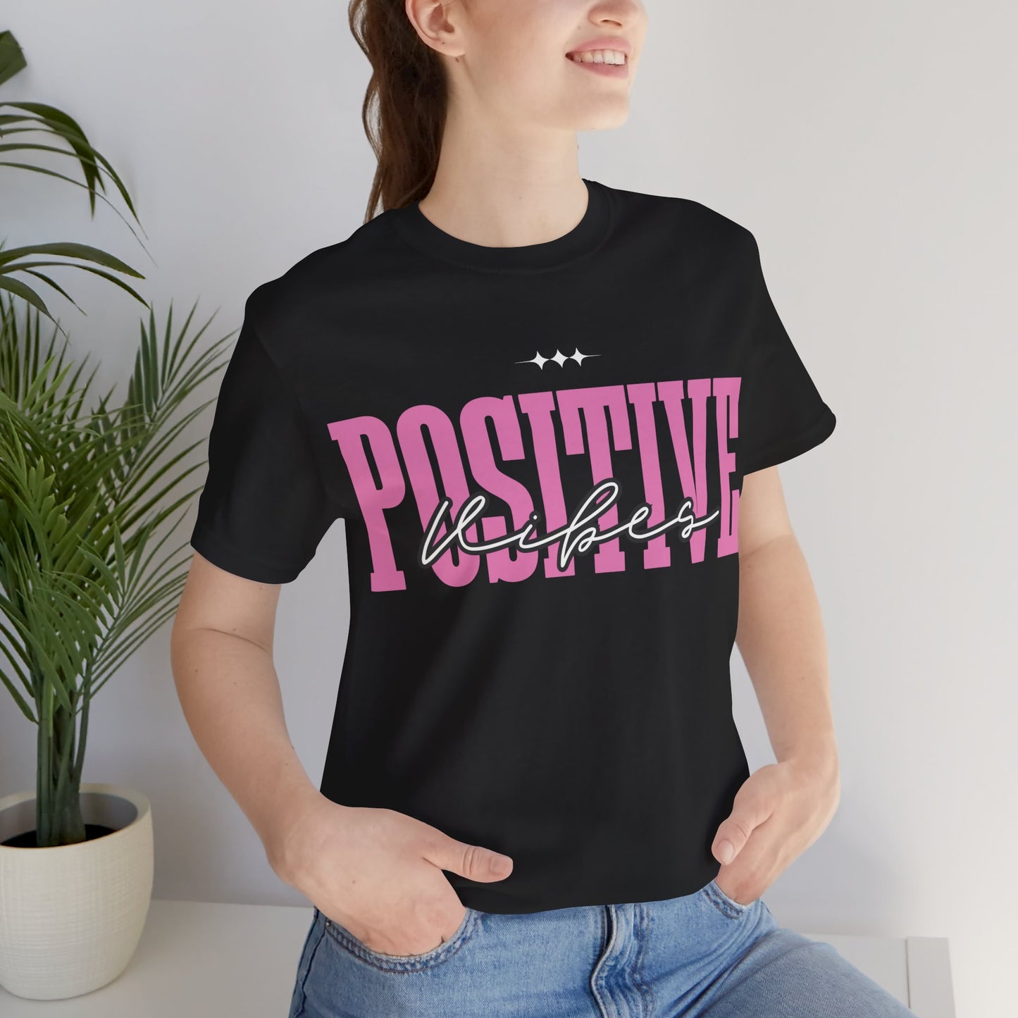 Positive Vibes Unisex Jersey Short Sleeve Tee, Casual T-Shirt, Motivational Shirt, Gift for Friends, Summer Outfit, Positive Energy Tee