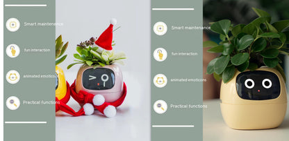 Smart Flowerpots, Smart Pet Planter, Ai Planter, Intelligent Flowerpots, Multiple Expressions,7 Smart Sensors, and Ai Chips Make Raising Plants Easy and Fun for Living Room