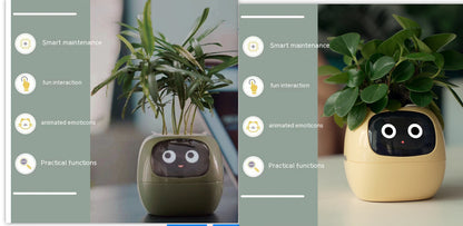 Smart Flowerpots, Smart Pet Planter, Ai Planter, Intelligent Flowerpots, Multiple Expressions,7 Smart Sensors, and Ai Chips Make Raising Plants Easy and Fun for Living Room