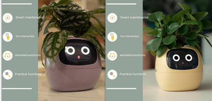 Smart Flowerpots, Smart Pet Planter, Ai Planter, Intelligent Flowerpots, Multiple Expressions,7 Smart Sensors, and Ai Chips Make Raising Plants Easy and Fun for Living Room