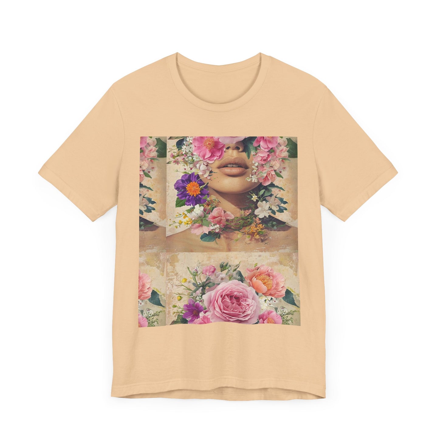 Floral Whimsy Unisex Tee, Bohemian Graphic Shirt, Nature-Inspired Casual Wear, Gift for Flower Lovers, Spring Fashion