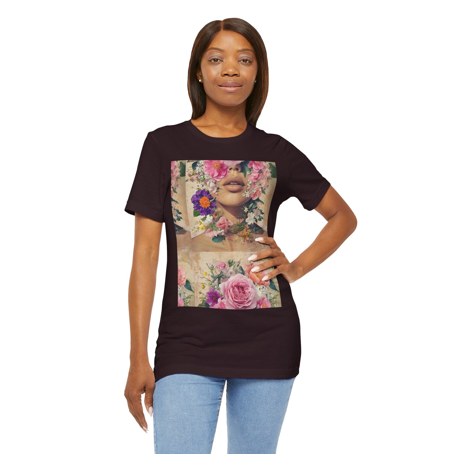 Floral Whimsy Unisex Tee, Bohemian Graphic Shirt, Nature-Inspired Casual Wear, Gift for Flower Lovers, Spring Fashion