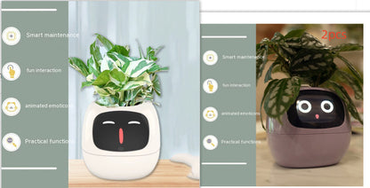 Smart Flowerpots, Smart Pet Planter, Ai Planter, Intelligent Flowerpots, Multiple Expressions,7 Smart Sensors, and Ai Chips Make Raising Plants Easy and Fun for Living Room