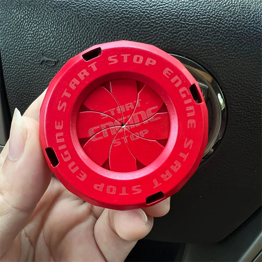 Car Interior Modification One-button Start Button Ignition Switch Rotating Protective Cover Motorcycle Start Ring Decoration