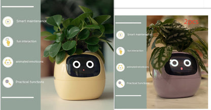 Smart Flowerpots, Smart Pet Planter, Ai Planter, Intelligent Flowerpots, Multiple Expressions,7 Smart Sensors, and Ai Chips Make Raising Plants Easy and Fun for Living Room