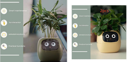 Smart Flowerpots, Smart Pet Planter, Ai Planter, Intelligent Flowerpots, Multiple Expressions,7 Smart Sensors, and Ai Chips Make Raising Plants Easy and Fun for Living Room