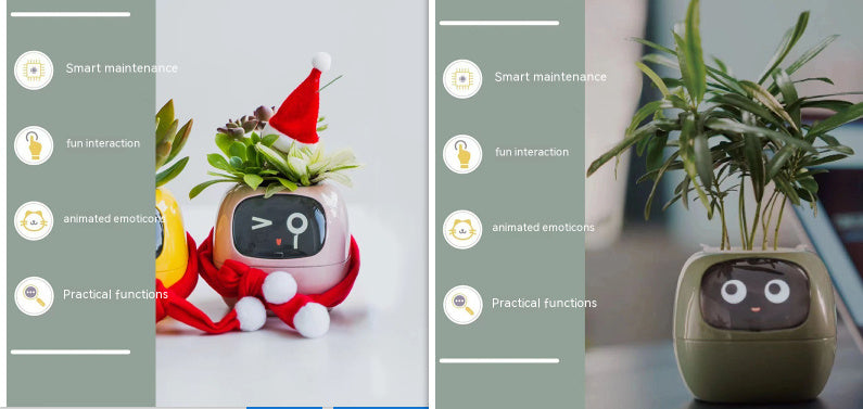 Smart Flowerpots, Smart Pet Planter, Ai Planter, Intelligent Flowerpots, Multiple Expressions,7 Smart Sensors, and Ai Chips Make Raising Plants Easy and Fun for Living Room