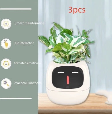 Smart Flowerpots, Smart Pet Planter, Ai Planter, Intelligent Flowerpots, Multiple Expressions,7 Smart Sensors, and Ai Chips Make Raising Plants Easy and Fun for Living Room