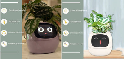 Smart Flowerpots, Smart Pet Planter, Ai Planter, Intelligent Flowerpots, Multiple Expressions,7 Smart Sensors, and Ai Chips Make Raising Plants Easy and Fun for Living Room