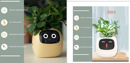 Smart Flowerpots, Smart Pet Planter, Ai Planter, Intelligent Flowerpots, Multiple Expressions,7 Smart Sensors, and Ai Chips Make Raising Plants Easy and Fun for Living Room